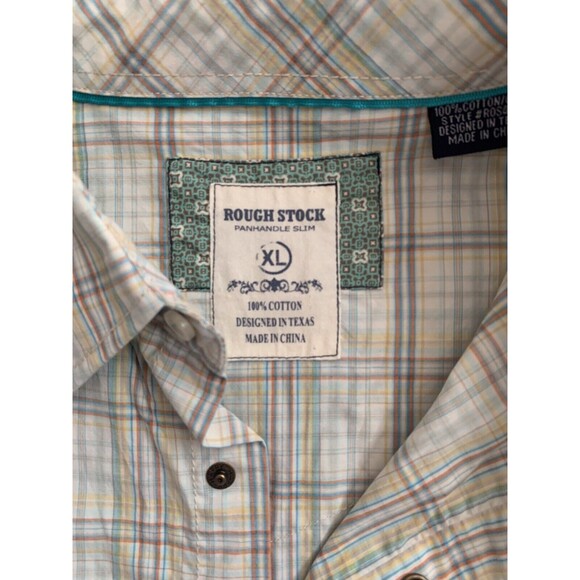 ROUGH STOCK Mens Shirt Size XL Snap Pearl  Buttons Long Sleeve ‎ Western Cowboy - Picture 11 of 14